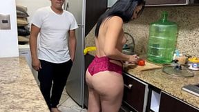 I caught mom wearing swimwear, huge booty, stayed to assist, stepbrother boners in kitchen, couldn't leave - my love.