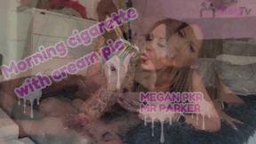 Morning cigarette with cream pie