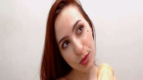 Lovely Redheaded Babe Performed Sucking and Stripping