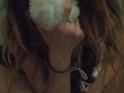 Sharkky Using A Bunny Tail Butt Plug
