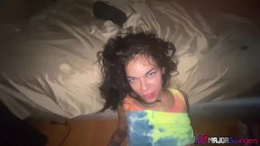 brunette coed sisi pesos rides bruno dickemz and rome major s cocks!