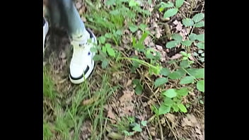 Sissy stepbrother sucking and twerk outdoor