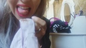 you are a pervert! you get excited by sniffing our step grandma s underwear!