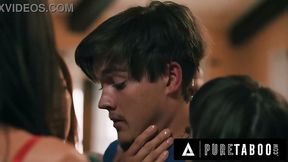 Hot MILFs Shay Sights, Reagan Foxx, Lexi Luna, and Sophia Locke reverse gangbang young stepson