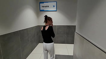 PUBLIC TOILETS FUCK CREAMPIE sneaking into a public toilet