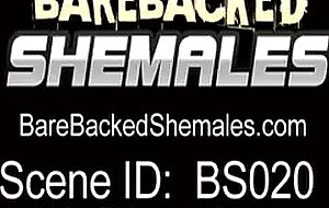 Shemales ass gets filled with cum