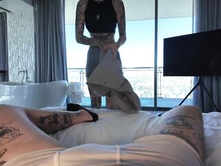 Footjob without hands Goo flow from biggest shlong on my feet - SallyDinosaur