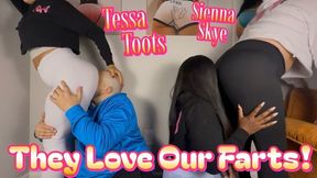 2 Slaves Who Really Love a Girl's Farts! - Tessa Toots and Sienna Skye