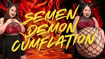 Semen Demon Cumflation - Cum Hungry Demoness Sydney Screams Opens a Portal in Your Bed to Consume Your Cum Until Her Belly Expands - Belly Expansion, POV Virtual Sex, Cum Inflation