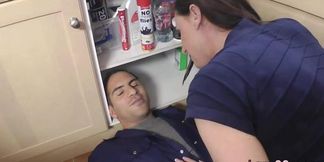 British mature MILF in stockings gets doggystyled