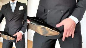Suited Businessman Jerking off