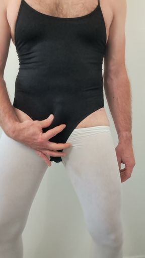 Wank in ballerina outfit with bodysuit and tights