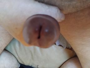 My boyfriend lies on the couch and jerks his cock until he orgasms.