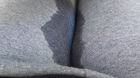 hot pee wet yoga pants in public garden