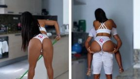 Horny Guy Pays Latina Maid for Blowjob Anal