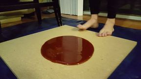 Lee Lynn Stuck Barefoot in Honey Glue Trap