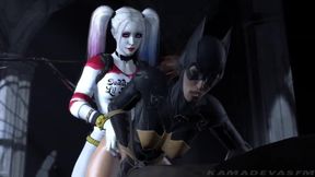 Batman Porn Asylum 3 - Futanari Harley Quinn Fucks Batgirl Rough From Behind