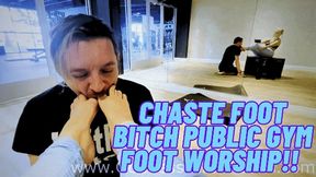 chaste foot cuck worships My feet in a PUBLIC gym