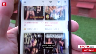 Cute babe Katrina Morenogets her pussy pounded by a fan! (GERMAN)