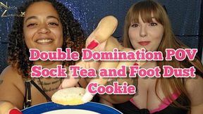 Double Domination Femdom POV Sock Tea and Foot Dust Cookie 4k