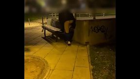 boy caught changing in a park, flashing his ass