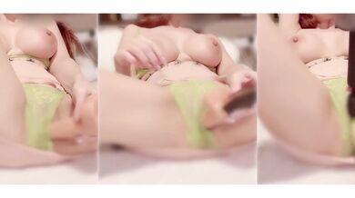 Miniskirt super erotic body metamorphosis M woman using two vibes