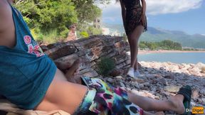 Dick Flashing on the Beach - Girl Saw My Cock and Helped Me Cum
