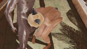 yaoi sexy cat boy sucking a dick in a spa
