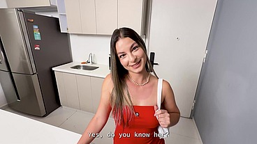 Hot Stepsister with perfect pink pussy gets pounded balls deep by the big dick of her stepbro