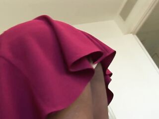 Breasty aged Black honey teasy cleaning scene - no pants