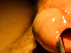 Urethral sounding and stretching with cumshot