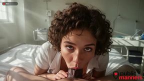 i paid a nurse for a blowjob, but i couldn t hold back and fucked her holes.[ai]