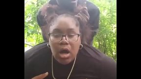 Thick ebony slut gets pounded in public