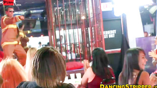 Adorable blondie pounded by stripper after BJ at CFNM party