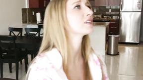 ”TEENPIES Blonde teen Riley Reynolds takes a huge dick for cash”