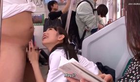 Japanese daughter screwed on train subtitled cen