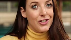 Angela White's Big Titties in Sexy Yellow Sweater