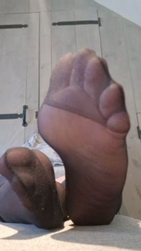 So exited with teasing. My delicious nylon feet.🤤