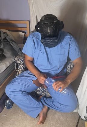 Man In Scrubs Jerking Out A Moaning Cumshot With Fleshlight