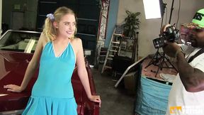 Thick-Haired Blonde Teenager's Twat Thrashed and Stuffed by Power-Hungry Black Photog's Rock Hard Member