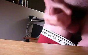 Jerk cum load onto dorm desk