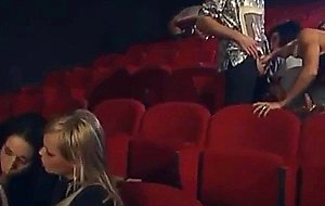 Group sex in adult cinema