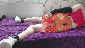 How Femboys Bed Time in Feminine Outfit White Pretty Young Sissy