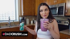 Step Dad - Fitness Babe Motivates Her Lazy Stepdad To Live More Healthy With Her Juicy Pussy