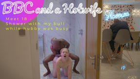 BBC and a Hotwife - Meet 18 - Hubby is busy so I take a shower with my bull🚿