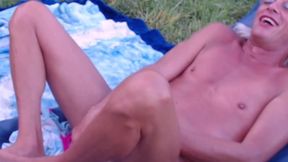 Pissing in Hammock with Mistress Watching During a Broadcast, Being Watched in Person as Well as Strangers Online