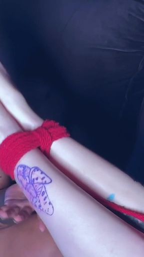 Playful Rotten Venus Tickles Perfect Feet of Bound Bia