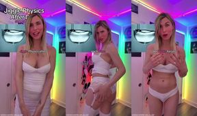 Busty blonde strips nude teaching me physics edging her tight cunt