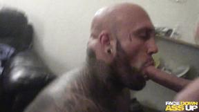 ”Inked bear facefucked”