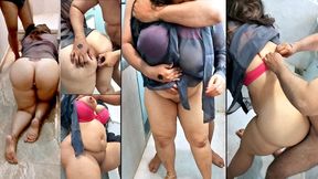 Bathroom bondage: Stepbrother's wife gets big booty fucked hard